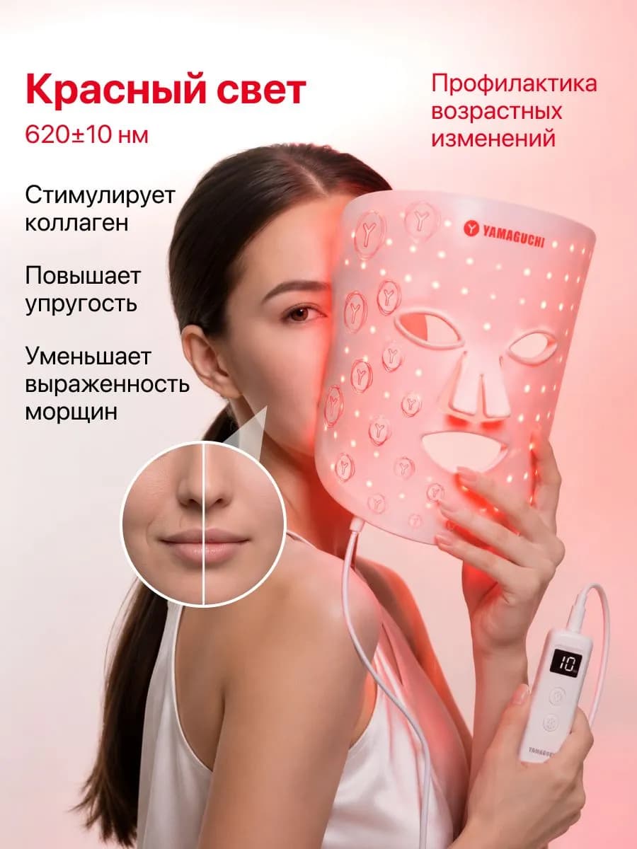 Красный свет LED-маски для домашнего anti-age ухода