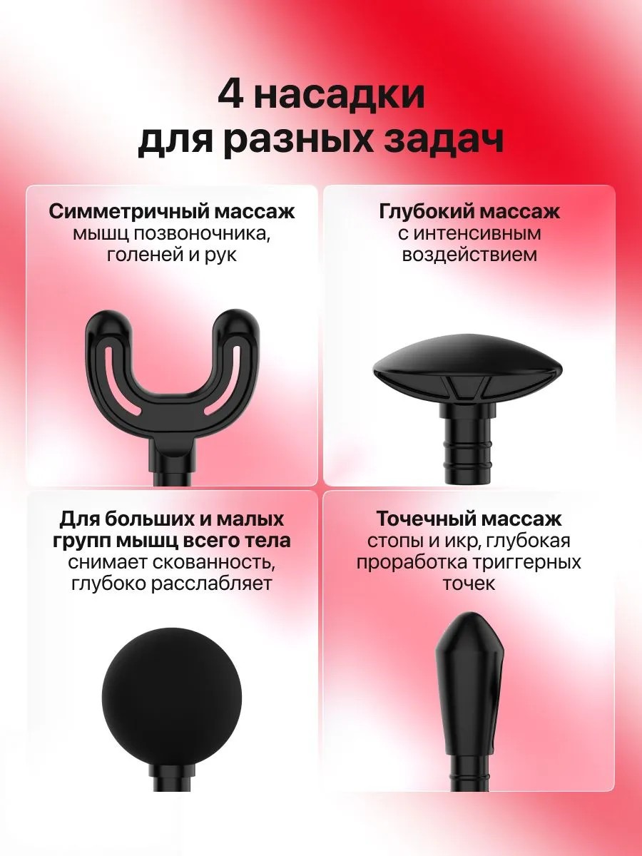 Четыре насадки YAMAGUCHI Massage Gun One